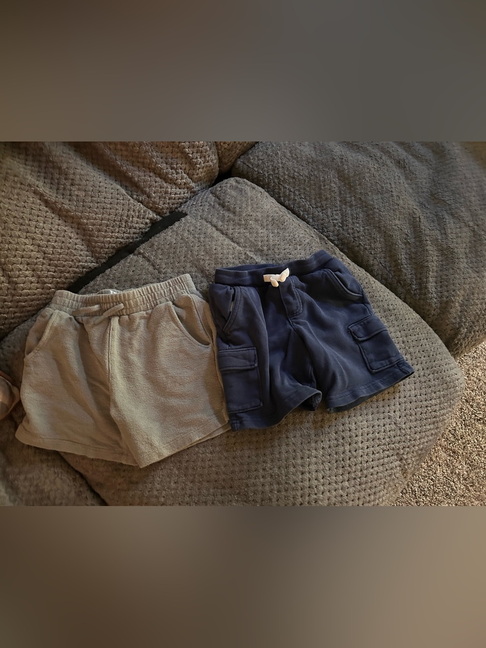 Kids Cargo Shorts Set - Navy and Gray